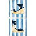 thumbnail image 1 of Great Art Now Beach Glam Navy on Stripes by Mercedes Lopez Charro 2 Piece Canvas Art Set Each 14"W x 14H, 1 of 3