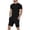 Black, variant on Men Short Sets Outfits 2 Piece Set Mens T-Shirts and Shorts Summer Matching Set Beach Clothes Men Vacation Outfits