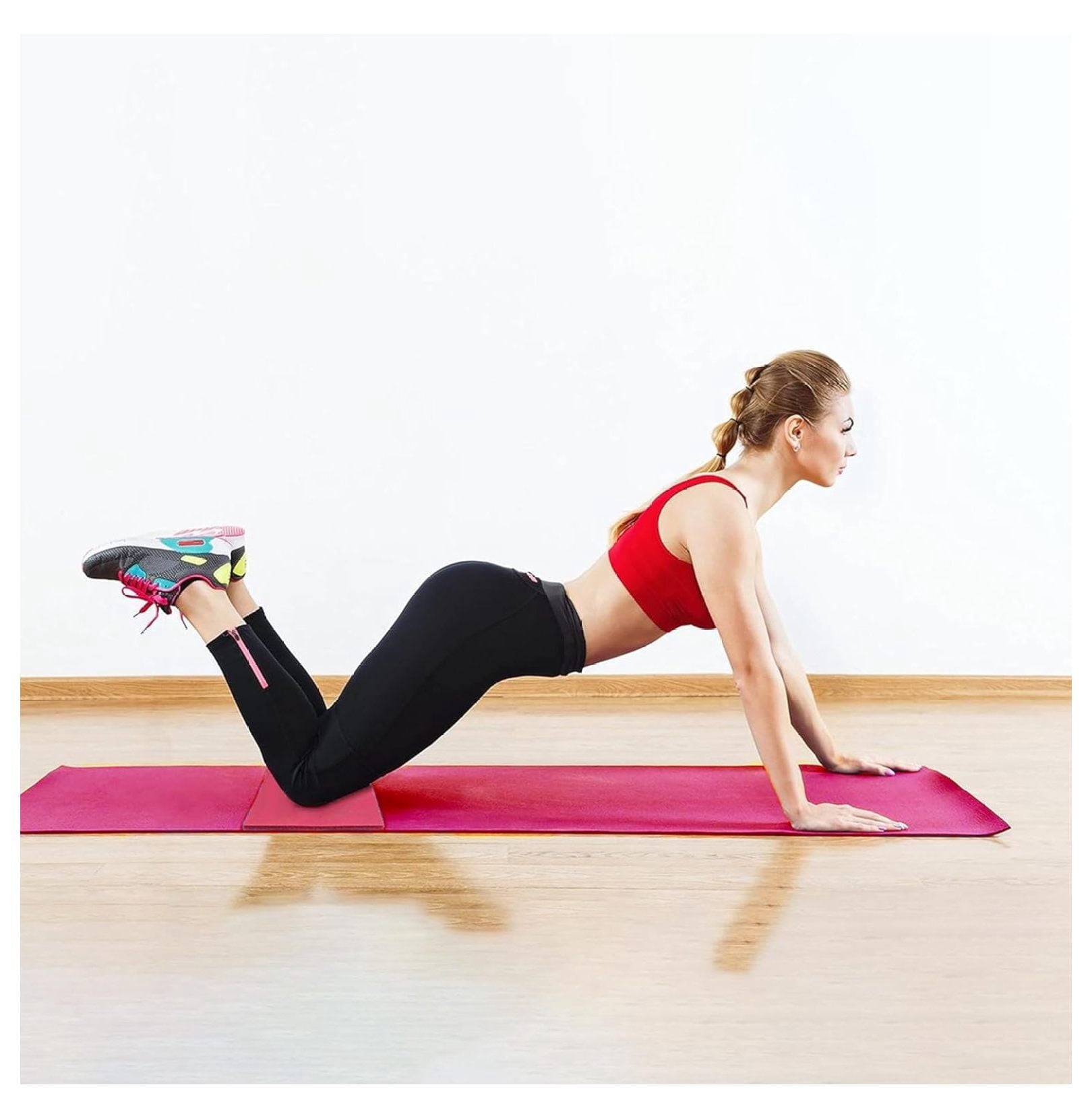 Yoga Mat 71x24 Inch with Knee Pad - Extra Thick 1" Non-Slip Exercise Mat for Home, Gym & Studio - Includes Carrying Strap & Cushion - Workout Fitness Accessories