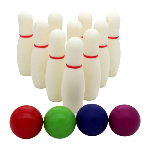 Juego de bolos para niños, juguetes educativos, 4 bolas y 10 bolos, juego interactivo familiar, juguete deportivo de bolos para divertirse en fiestas