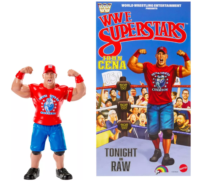 WWE LJN Superstars John Cena Action Figure, 1980s Retro 8" Collectible Toy
