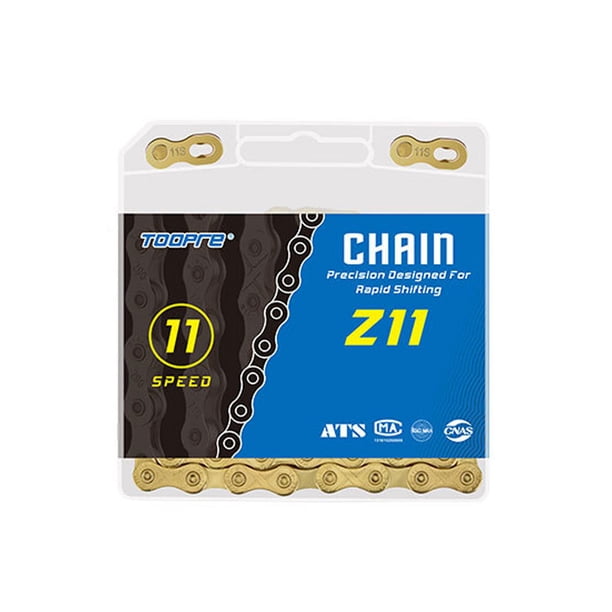Soidarity Cadenas doradas de 9 10 11 velocidades para bicicletas de carretera, cadena de eslabones rápidos, conector medio hueco resistente a la Ciclismo 11 velocidades Soidarity OD026159-02