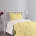 thumbnail image 3 of Ambesonne Quatrefoil Quilted Bedspread Set 2 Pcs, Pattern with Moroccan, Twin Size, Pale Yellow, 3 of 5