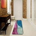 thumbnail image 3 of SKYSONIC 2X6 Feet Colorful Fluid Marbling Runner Rug with Rubber Backing, Marble Blue Purple Non Slip Entryway Rug Runner Washable Soft Area Rug Carpet for Hallway Bedroom Kitchen Decor, 3 of 6