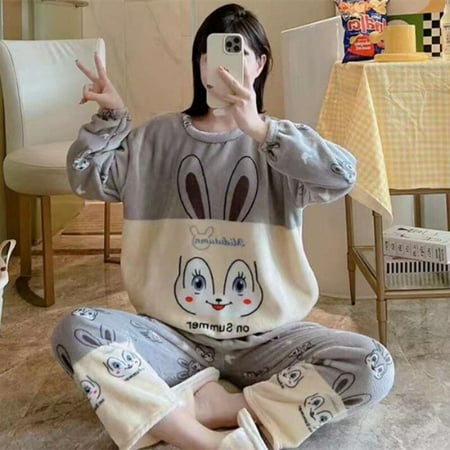 

Sanrio Kawaii Hello Kitty 2023 Fall Cotton Pajamas Set Anime Cartoons Lovely Girl Heart Warm Winter Hello Kittyhome Clothes