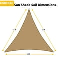 thumbnail image 5 of Triangle Sun Shade Sail 12 x 12 x 12 Ft UV Block Fabric Beige Tan, 5 of 5