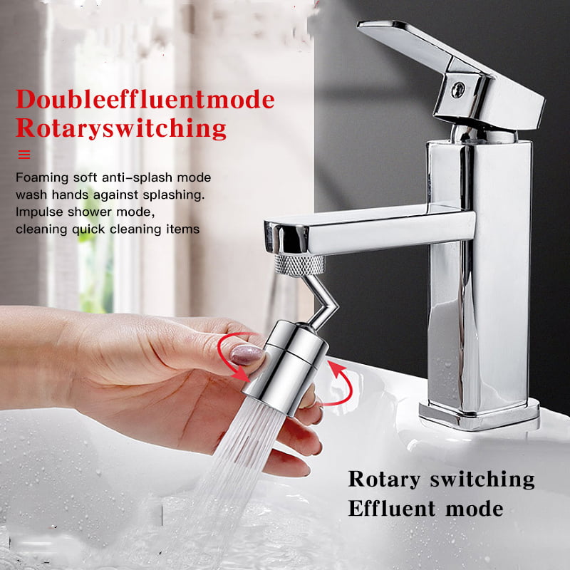 2PCS Universal Splash Filter Faucet,720/° Rotating Faucet Nozzle,Movable Kitchen Tap Head Water Saving Faucet Extender Sprayer Sink Spray Convenient to Wash Your Face and Gargle