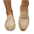 thumbnail image 6 of Khaki Flat Shoes For Women Slip On Mules Backless Loafers Solid Color Casual Shoes Soft Suede Material Comfortable Everyday Footwear Size 41, 6 of 9