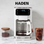 Haden Dual Brew 10 Cup Programmable Digital Coffee Maker, Hot and Iced, Ivory/Chrome