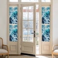 thumbnail image 2 of Blue Teal Coastal Window Privacy Film, Sea Nautical Ocean Summer Beach Static Cling UV Sun Blocking Heat Control Window Tint Day and Night, Non-Adhesive One Way Windows Privacy Cover 17.7''x78.7'', 2 of 7
