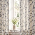 thumbnail image 4 of CURTAINKING Blue Floral Linen Blend Curtains Light Filtering 96 Inch Curtains for Living Room Bedroom Farmhouse Vintage Window Treatment Rod Pocket, 4 of 11
