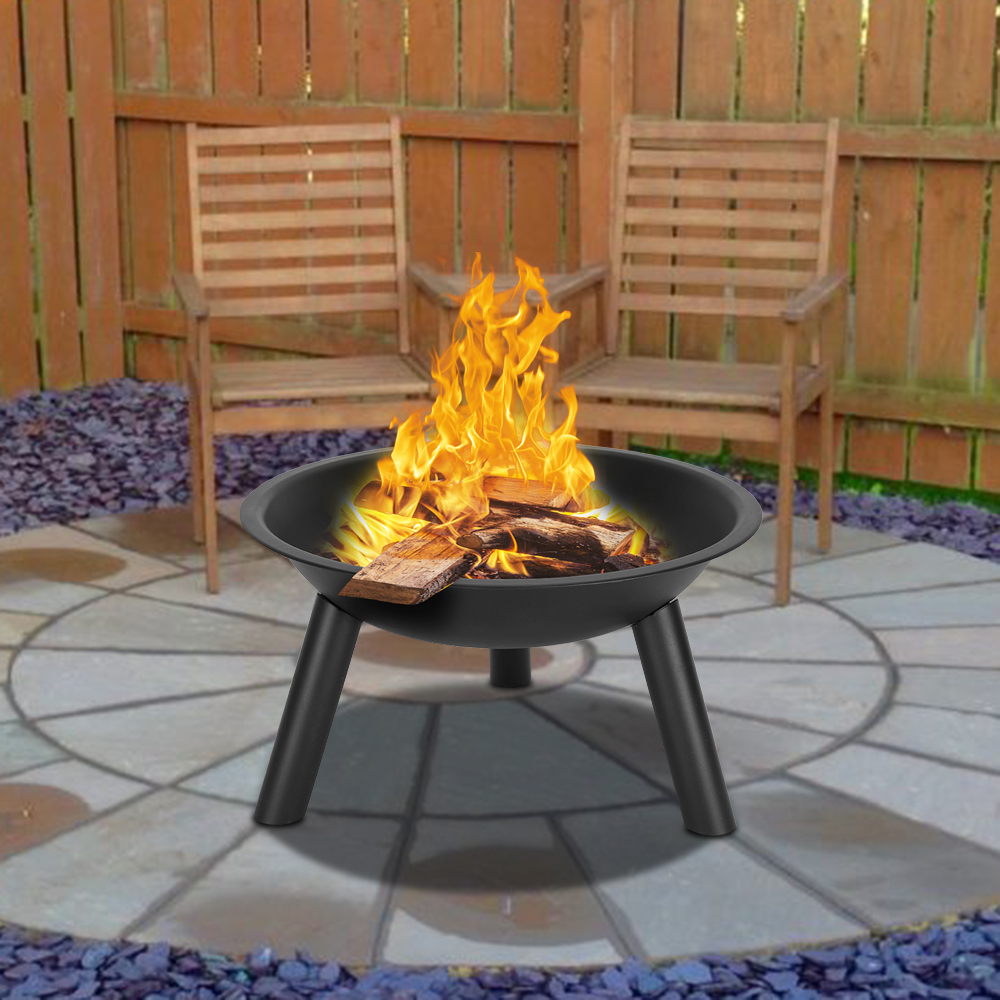 22inch Outdoor Wood Burning Fire Pit, SEGMART Fire Pit with Three