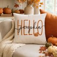 thumbnail image 5 of Fall Pumpkin Pillow Covers, Thanksgiving Decorative Pillow Case with Hidden Zipper Polyester Fabric, Autumn Harvest Home Decor for Sofa Couch Bed Bedroom, 17.7 x 17.7 Inch, 5 of 7