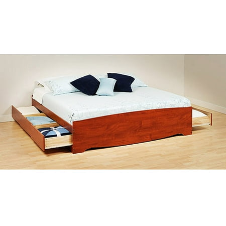 Prepac Edenvale King Platform Storage Bed, Cherry - Walmart.com