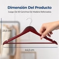 thumbnail image 2 of Ganchos de Madera Premium Serenelife, Ahorradores de Espacio, Resistentes, con Gancho Metálico Giratorio de 360°, para Abrigos, Pantalones y Vestidos, Cereza, Pack 50, 2 of 7