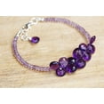 thumbnail image 3 of Amethyst 3-8mm Rondelle & Pear Shape Faceted Cut Beads 7 inch Adjustable Silver Plated Clasp Bracelet for men, women, unisex. Link Chain Stacking Bracelet.|LINK_00338, 3 of 4