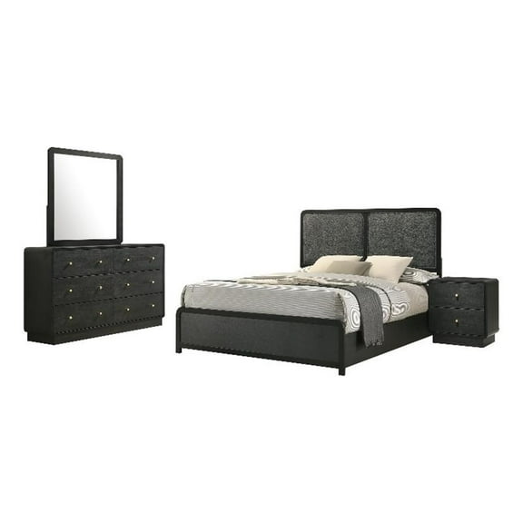 Cavelle 4-piece Eastern King Bedroom Set Black