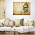 thumbnail image 4 of Designart Death Tattoo Art - Abstract Portrait Throw Pillow - 16x16, 4 of 5