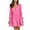 Pink #1, variant on Dresses for Women, Women Solid Color Long Sleeve Deep V Dress Mini Beach Dress Leisure Light Blue M