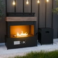 thumbnail image 2 of INTER HUT 35.4" x 22" Rectangular Propane Fireplace，50,000 BTU Fireplace with Fireplace w/ rain cover- Fire Pits & Outdoor Fireplaces, 2 of 10