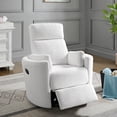 thumbnail image 2 of Soho Baby Nottingham Upholstered Glider Recliner Rocking Chair 360° Swivel for Nursery and Living Room – Plush White​, 2 of 11