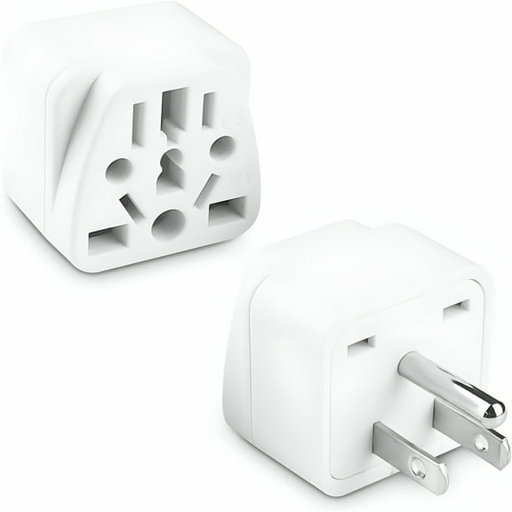 GJX 2 Pack European to US Plug Adapter, UK to US Plug Adapter, Universal to US Travel Plug Adapter