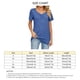 thumbnail image 4 of Camisetas de manga corta con cuello en V para mujer, camisetas informales plisadas de Color puro a la moda para mujer, camisetas de verano para viajes diarios y oficina, 4 of 6