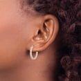 thumbnail image 6 of Auriga Fine Jewelry 925 Sterling Silver Rose-tone 32 Stone 2.0mm CZ In/Out Round Hinged Hoop Earrings for Women, 6 of 6