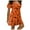 Orange, variant on 2026 ! under $5 asdoklhq Womens Plus Size Dresses, Women Plus Size Casual Floral Print Short Sleeves O-Neck Short Dress