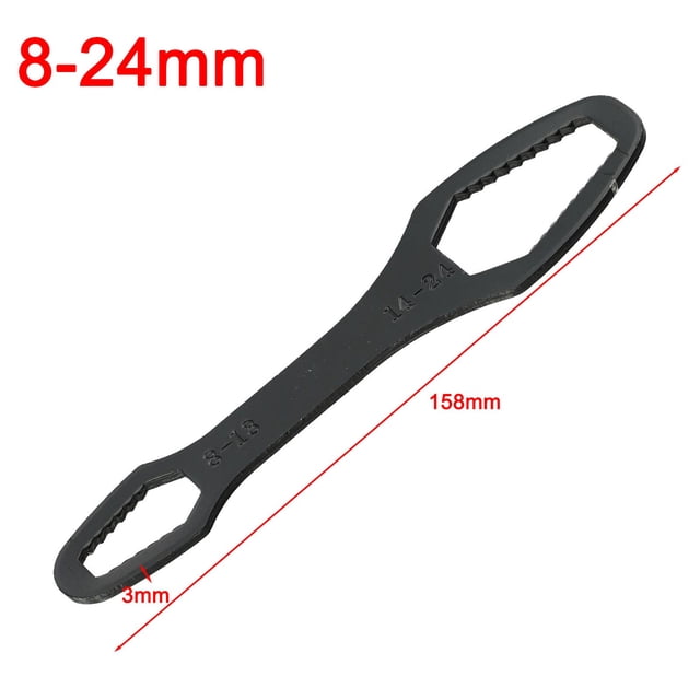 Clé à Molette 8-24mm pour Torx Ajustable Double Tête pour Torx Noir