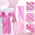 thumbnail image 4 of 50 Pcs Folding Chair Cover Set with 25 Stretch Spandex Slipcovers 25 Satin Chair Sashes Bows Ribbon Washable Banquet Protector for Wedding Event Party(White, Pink), 4 of 12