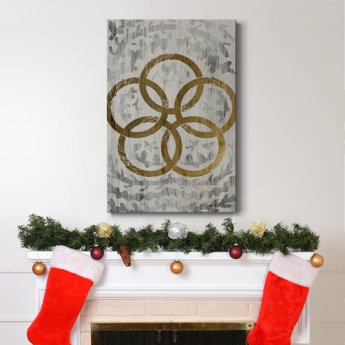 Five Golden Rings - Gold Leaf Holiday- Gallery Wrapped Canvas