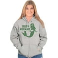 thumbnail image 4 of St Patrick's Day Irish Mermaid Zip Hoodie Sweatshirt Women Brisco Brands S, 4 of 6