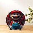thumbnail image 3 of Lsque Mario Pattern Ceramic Decorative Plate Decorative Plates with Display Stand Personalized Porcelain Plate Ceramic Ornaments for Wall Hanging Decoration-6in, 3 of 6