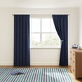thumbnail image 2 of Mainstays Kids Dark Navy Solid Ribbed Corduroy Blackout Rod Pocket with Back Tabs Single Curtain Panel, Set of 1, 38" W x 84" L, 2 of 6