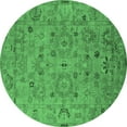 thumbnail image 1 of Ahgly Company Machine Washable Indoor Round Oriental Emerald Green Industrial Area Rugs, 8' Round, 1 of 4
