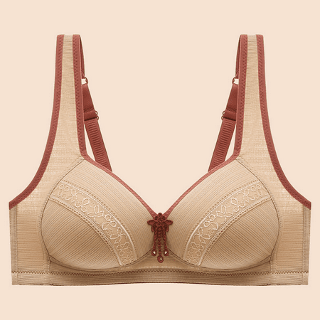 Fulorrnie Bras for Women Plus Size Wirefree Comfort Supportive Back Fat Smoothing Plunge Full Figure Lift Bra Beige 42