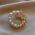 thumbnail image 5 of AYYUFE Delicate Small Brooch Pin Gift Faux Pearls Rhinestones Butterflies Brooch Costume Accessories, 5 of 8