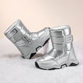 thumbnail image 5 of BOBOGOJP Boys Girls Toddler Snow Boots Waterproof Slip Resistant Outdoor Kids Winter Shoes Silver for Size 12, 5 of 7