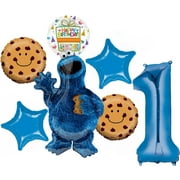 Sesame Street Cookie Monster 1st Birthday Party Supplies Balloon Bouquet Decorations