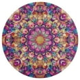 thumbnail image 3 of Kaleidoscope Mandala Colorful Floral Boho Floral Medallion Round Rug - Small Round Area Rug, Soft Non-Slip Machine Washable Bedroom Mat Indoor Accent Entry Carpet for Office Desk Dorm Hallway, 3 of 6