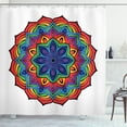 thumbnail image 1 of Rainbow Mandala Shower Curtain, Composition of Thriving Exotic Spring Flower in Oriental Mandala Design, Fabric Bathroom Set with Hooks, 69W X 70L Inches, Multicolor, by Ambesonne, 1 of 3