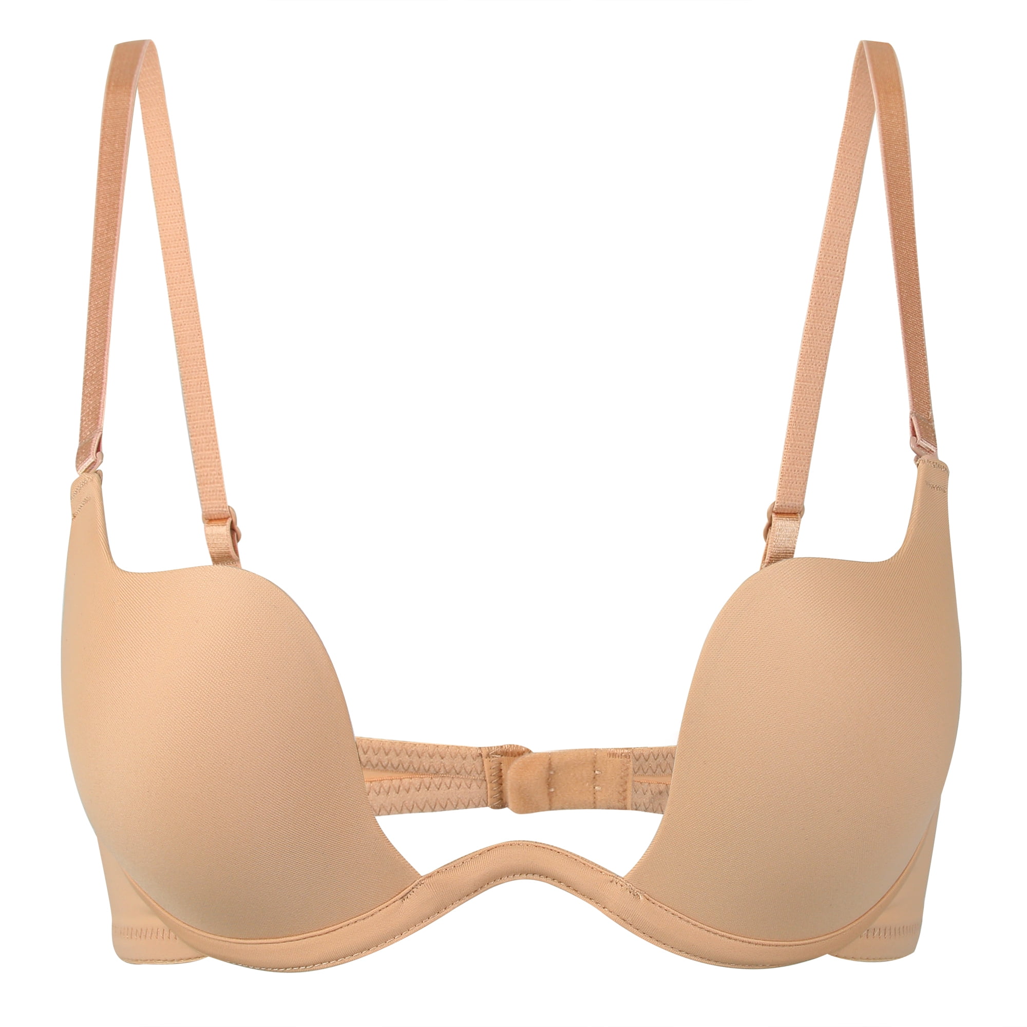Lingesxy Women's Push Up Padded Bra Seamless T-Shirt Underwire Plunge Bra  Add One Cup 30C Beige at  Women's Clothing store
