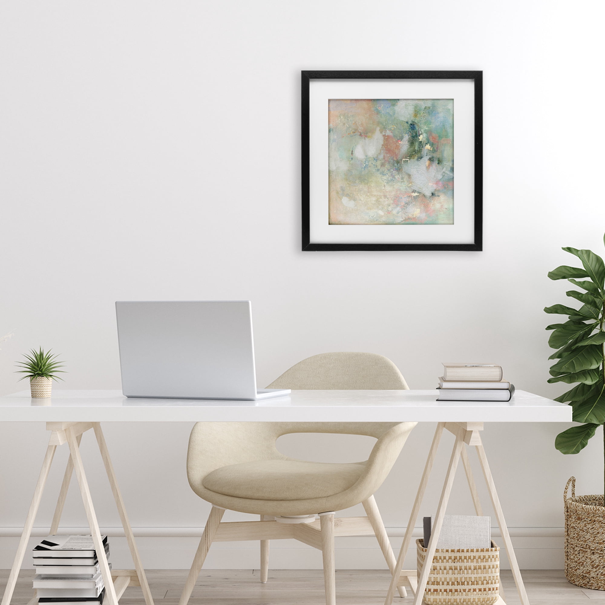 Stupell Industries Serene Pastel Brushstroke Harmony Black Framed Print Under Glass, design by Carol Robinson