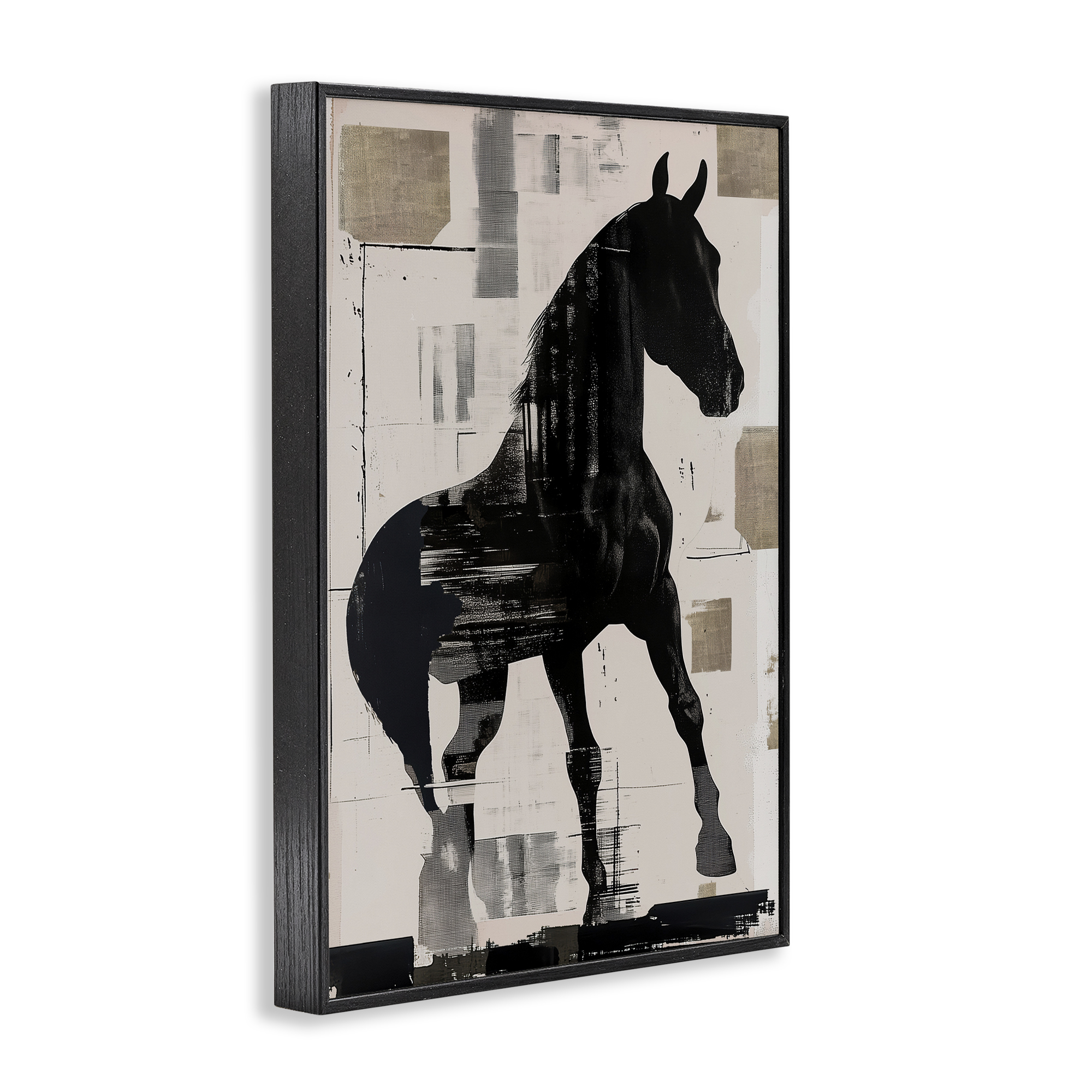 Equinity Horse Silhouette Black Framed Giclee Art, design by Annabelle Hall