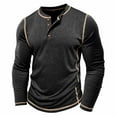 thumbnail image 3 of Men Big and Tall Shirts Hvyesh Mens Shirts Long Sleeve Casual Classic Henley T-Shirts Lightweight Button Muscle Fit Tee Shirts, 3 of 9