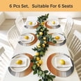thumbnail image 5 of Orange Gray Round 15 Inch Placemats Set of 4, Farmhouse Retro Gradient Wooden Grain HeatResistant Non Slip Place Mats for Dining Table, Wipeable Braided Kitchen Table Mats for Housewarming, 5 of 9
