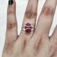 thumbnail image 4 of Natural Ruby Ring, Rough Ruby Gemstone Ring, July Birthstone, Wire Band, 925 Sterling Silver, Womens Ring, Christmas, Thanksgiving, Handmade, Statement Jewelry, Raw Gemstone Jewelry, 4 of 6