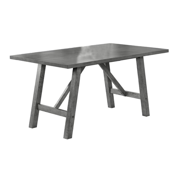 Rustic Gray Wood Fixed Dining Table 36 x 60 in Standard Height
