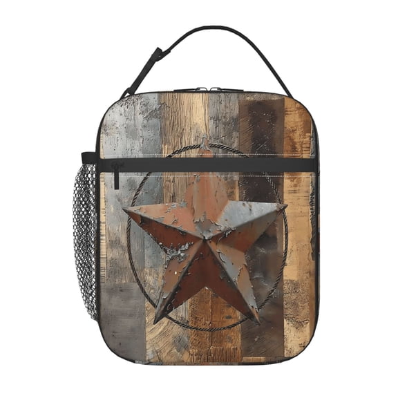 Western Texas Star Lunch Bag Portable Thermal Lunch Box for Men and Women